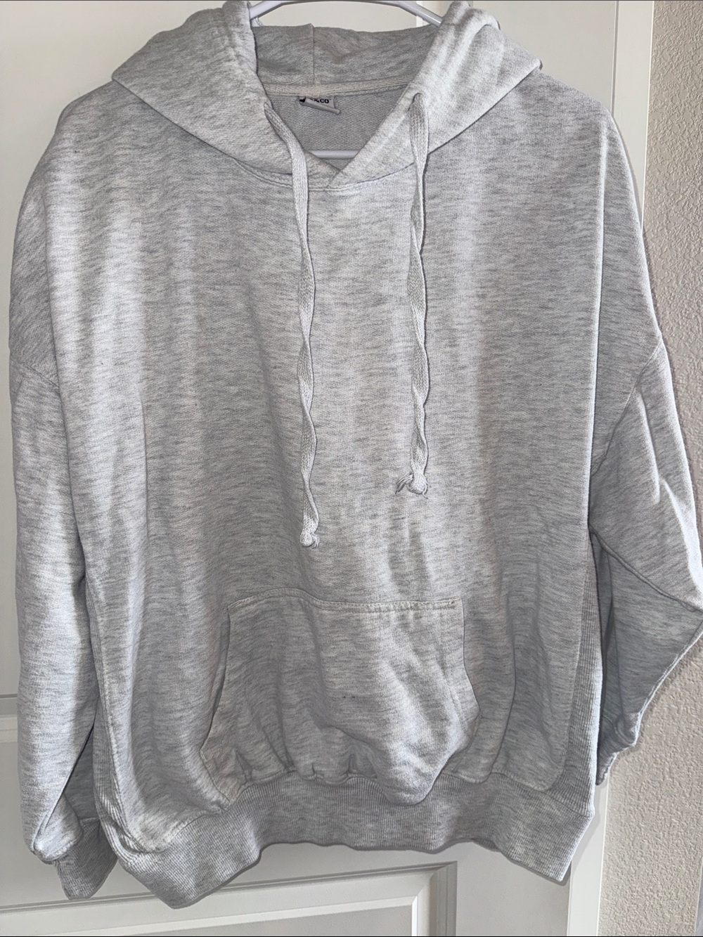 Light Gray Scoop-Neck Hoodie Sweater